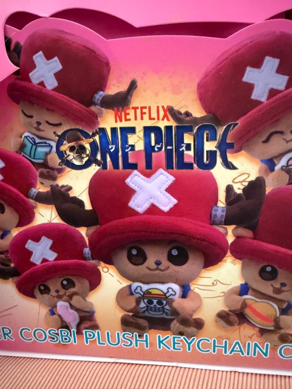 Netflix One Piece Plush Keychain, likely featuring the character Tony Chopper